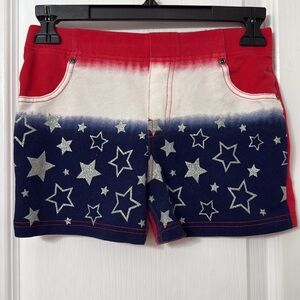 Girls 10-12 Stretch Shorts Stars & Stripes 4th of july
